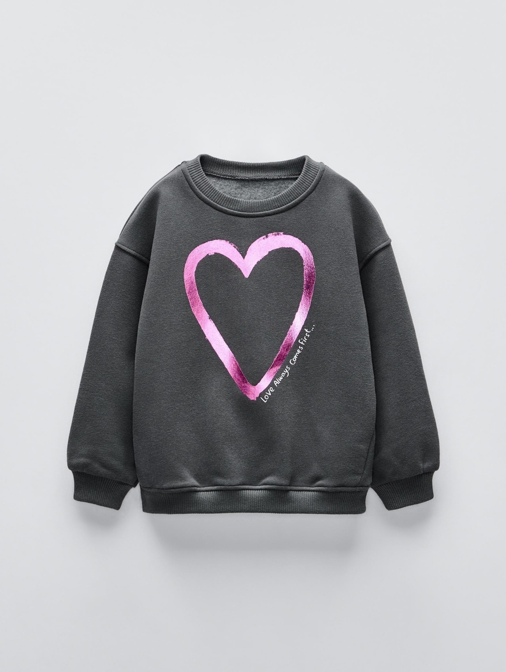 ZARA KIDS SHINY HEART SWEATSHIRT SIZE 1 1/2 YEARS